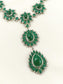 Aatifa Green Emerald And American Diamond Necklace Set With Beautiful Finger Ring