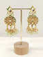 Samiksha Mint Green Beads Kundan Earrings