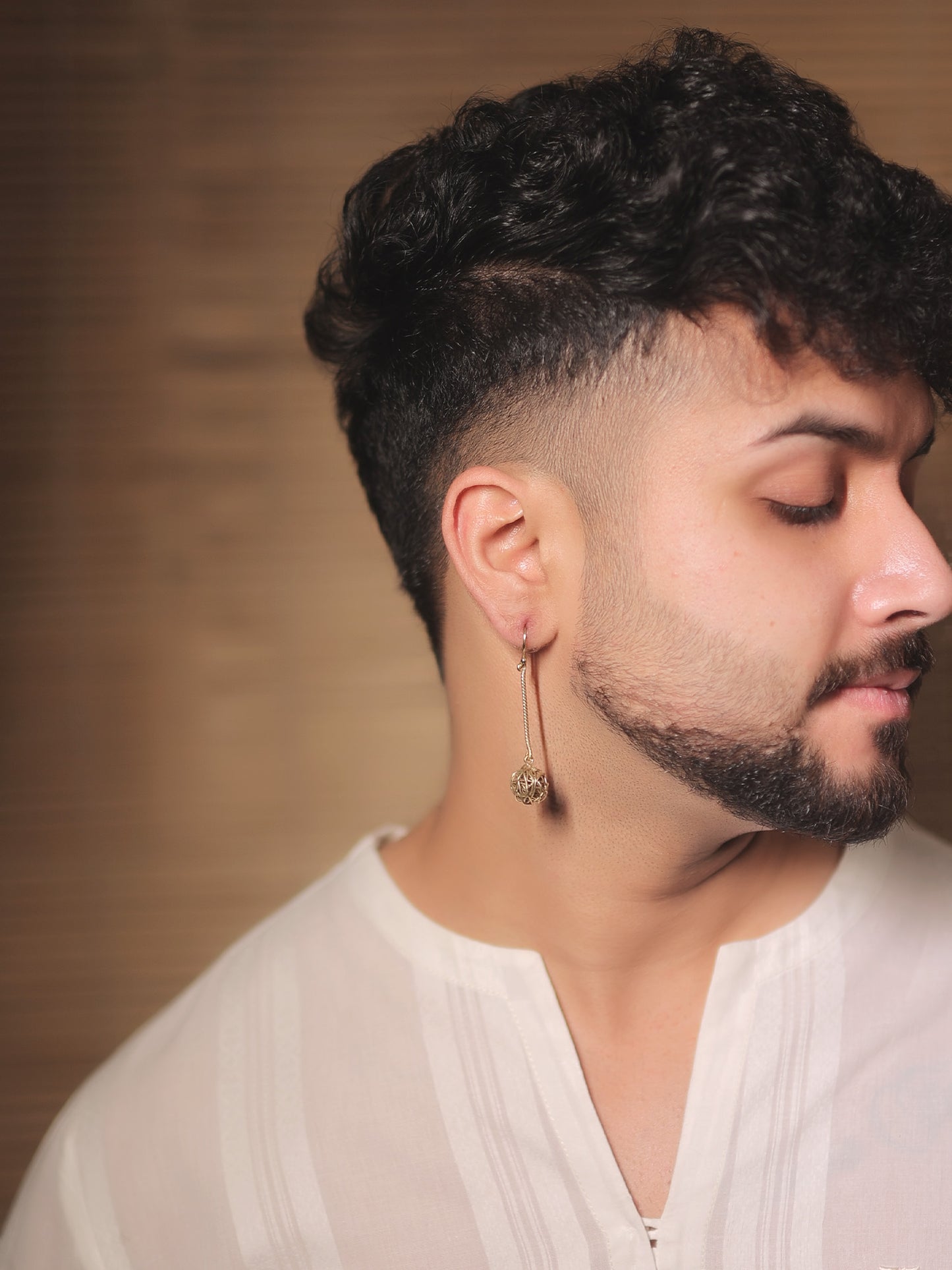 Amelya Golden Men's Earrings