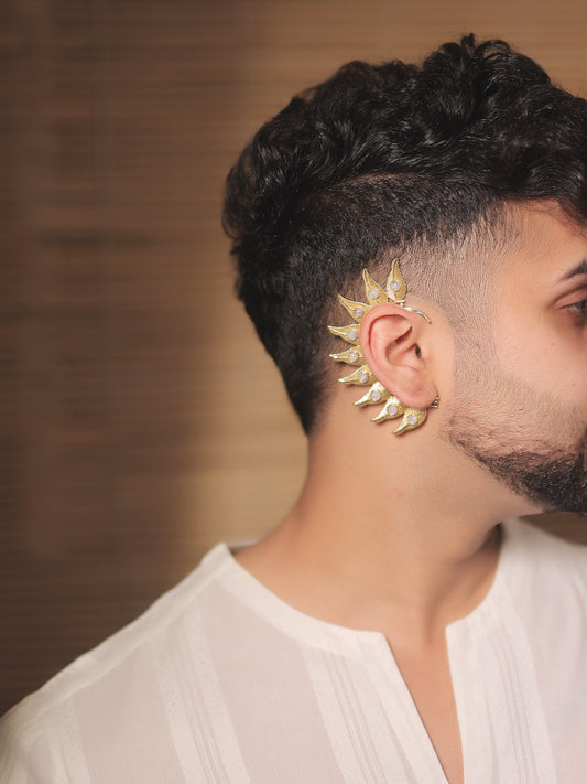 Sabine White Men's Earcuffs