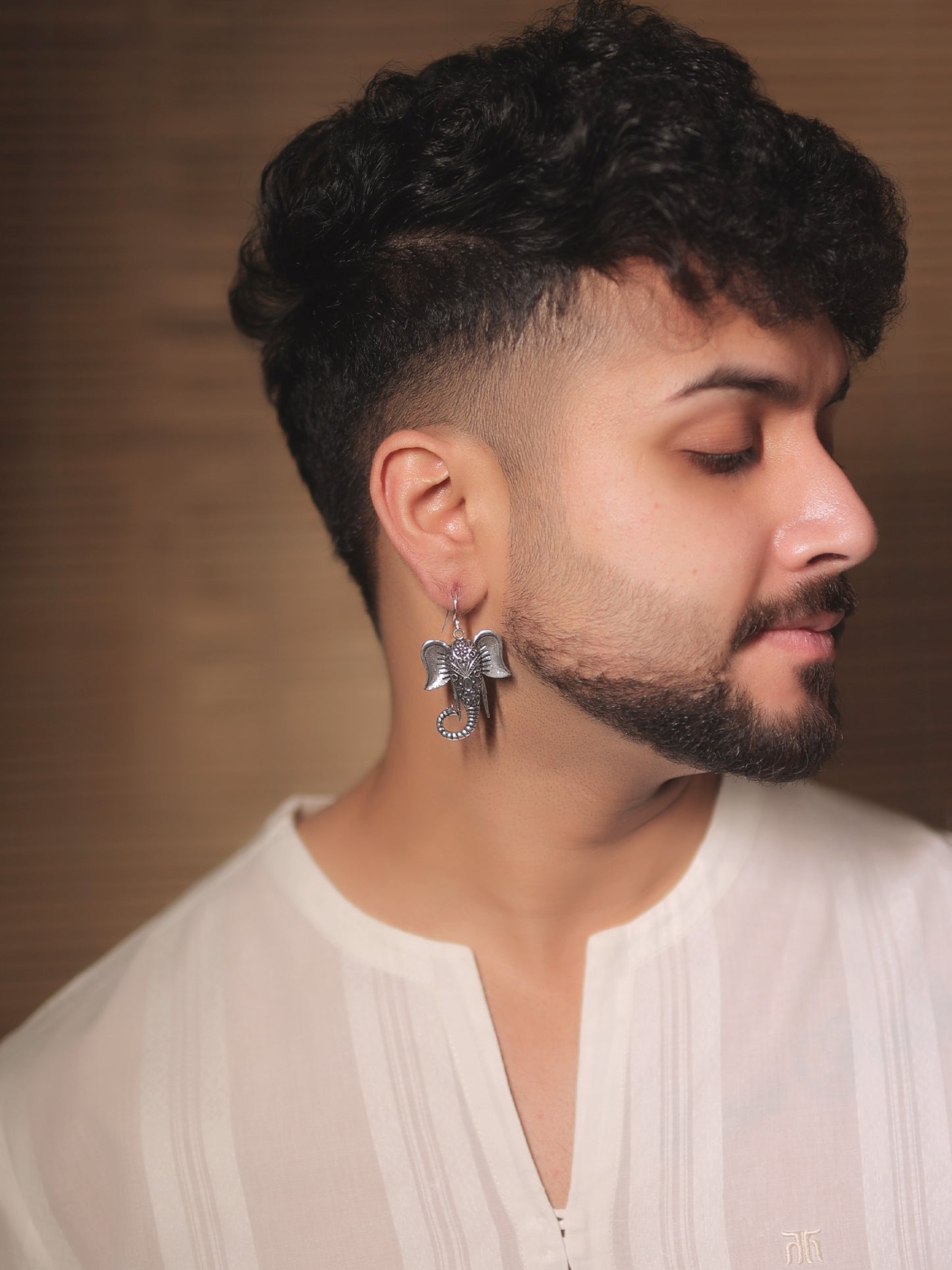 Daksh Silver Men's Earrings
