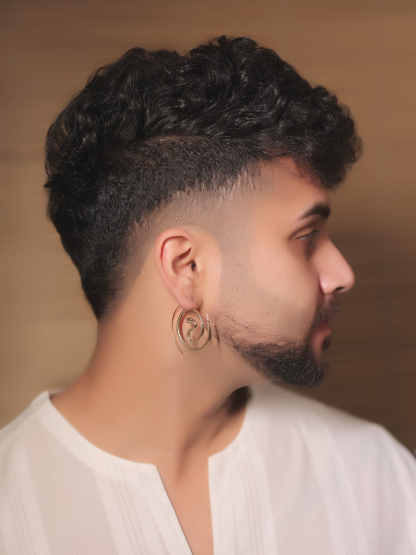 Navdha Golden Men's Earrings