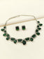Ayana Green Emerald And Diamonds Silver Plated Necklace Set