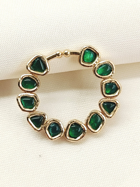 Ruhaniyat Green Kundan Bridal Nath