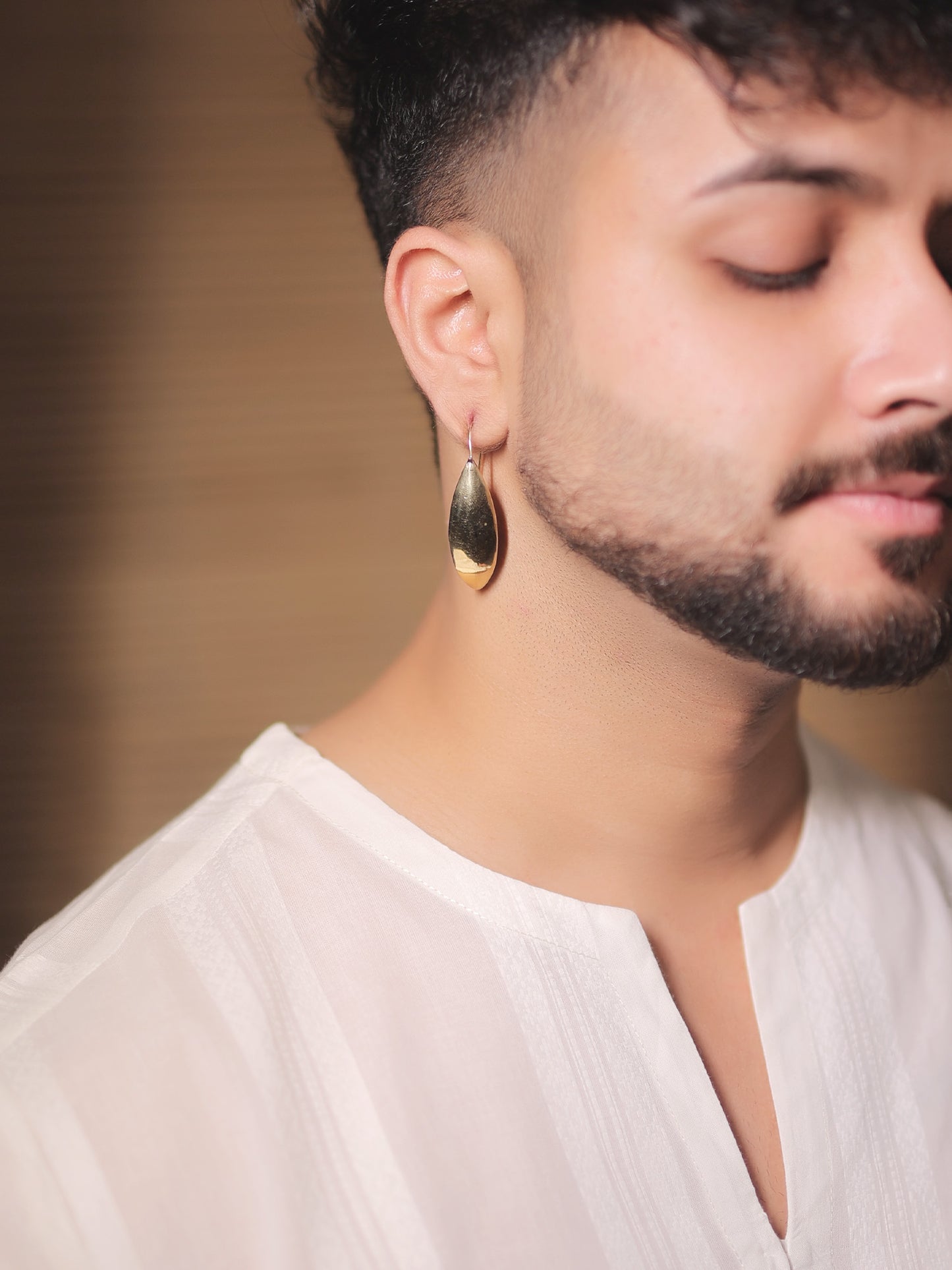 Ziva Golden Men's Earrings