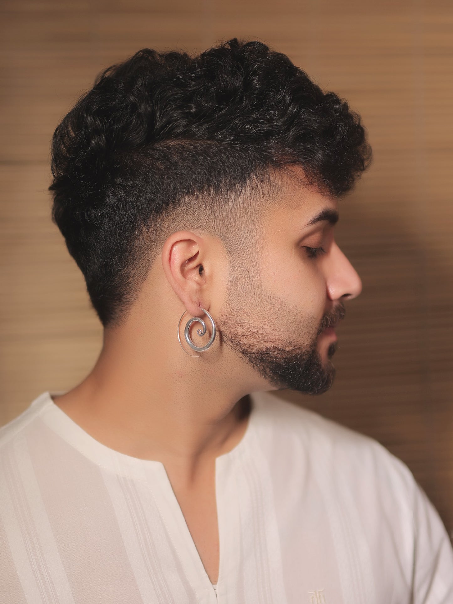 Hemal Silver Men's Earrings