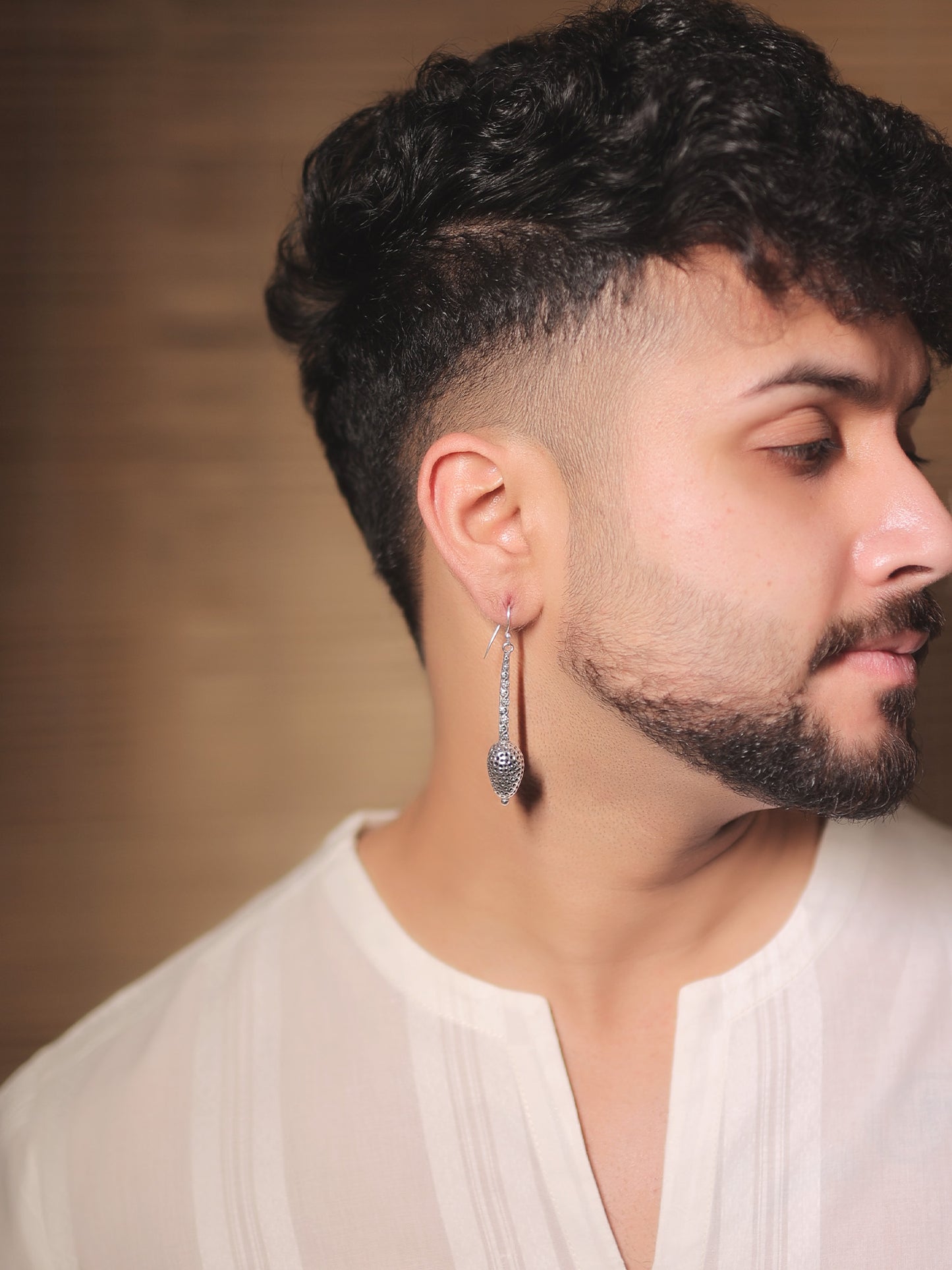 Bhumik Silver Men's Earrings