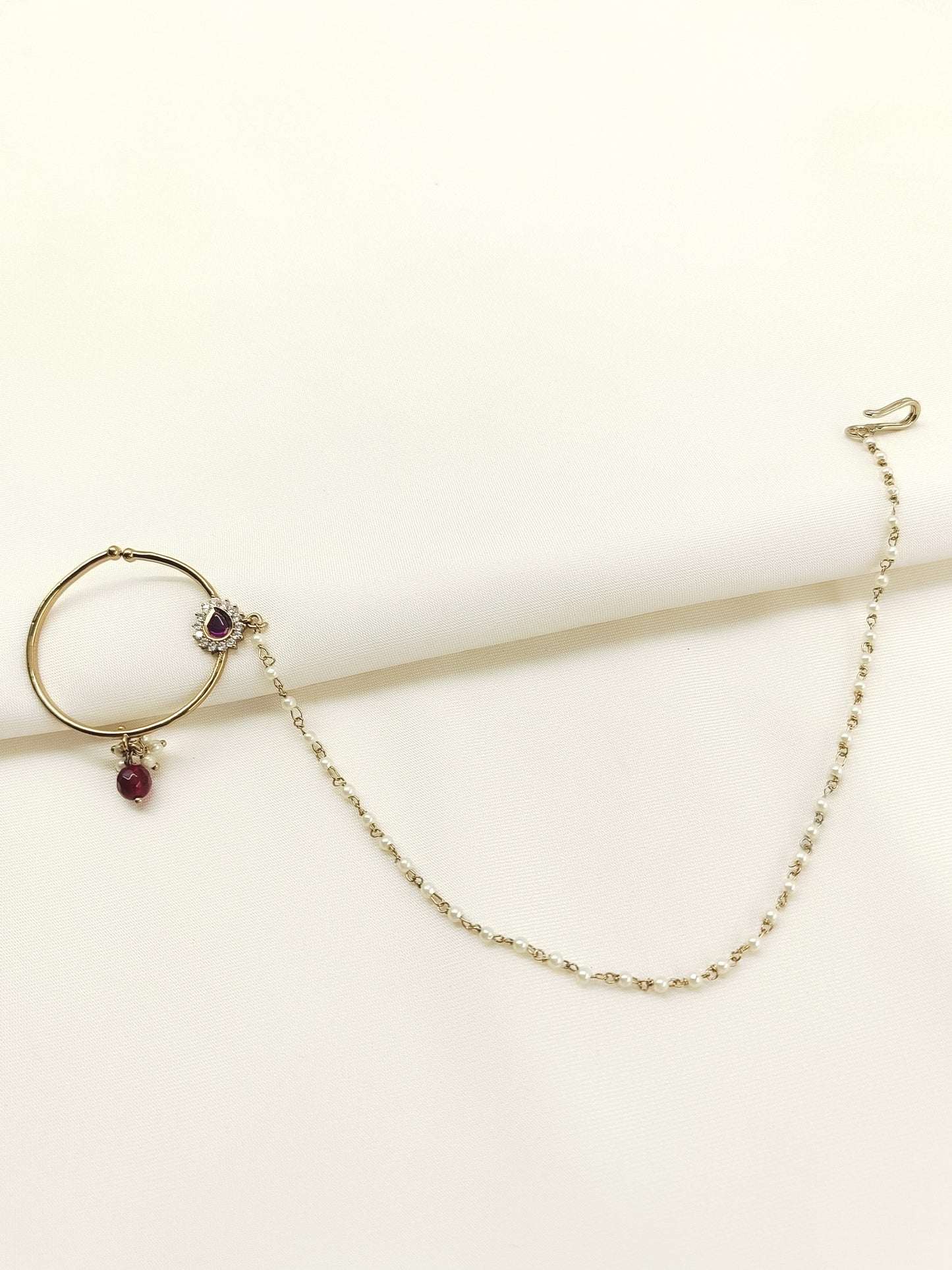 Rachna Maroon Kundan Nath