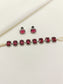 Saaleha Ruby Diamond Stone Silver Plated Choker Set