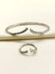 Navdha 92.5 Silver Swarovski Stone Bracelet With Finger Ring