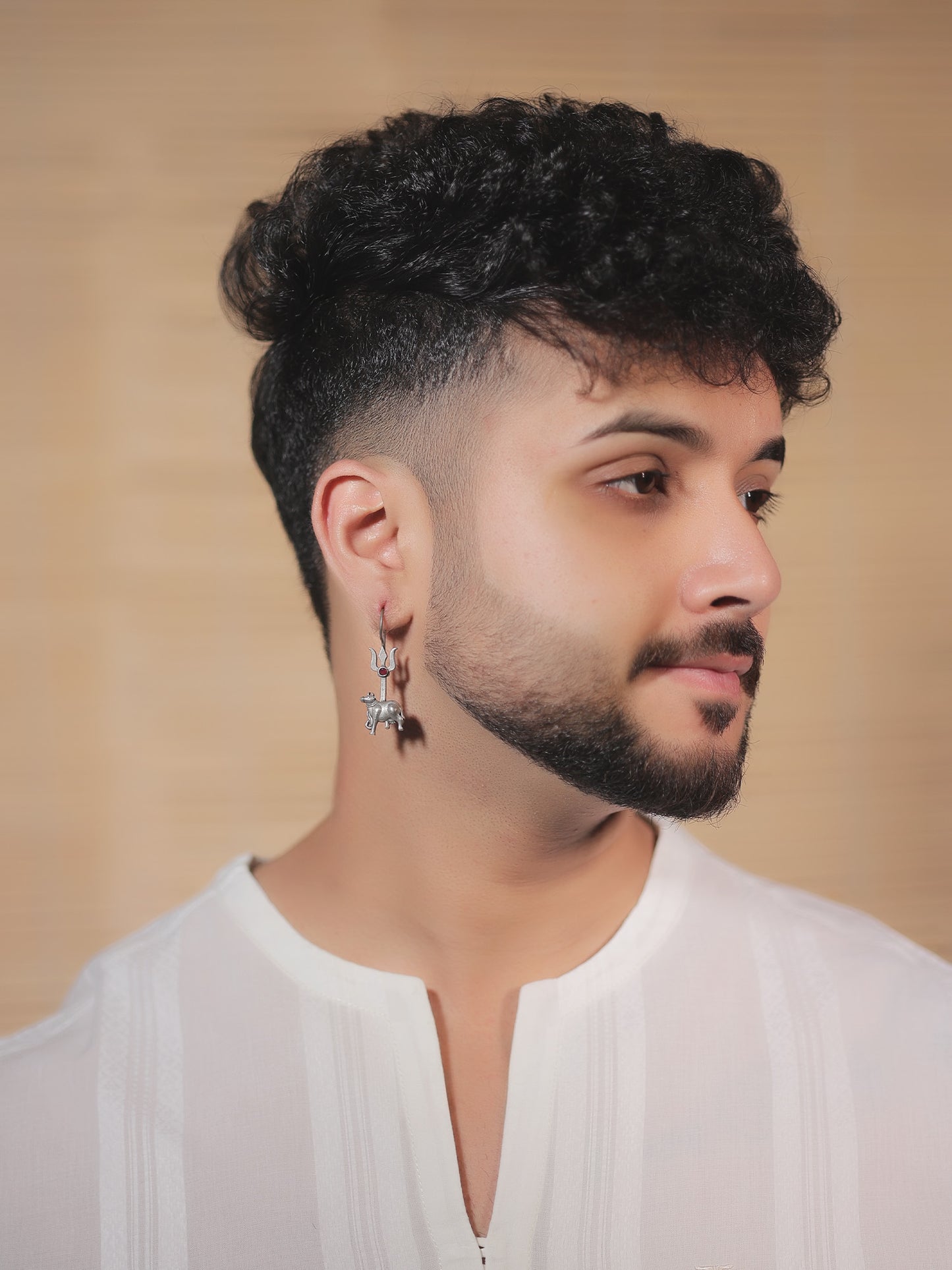 Divij Ruby Men's Earring