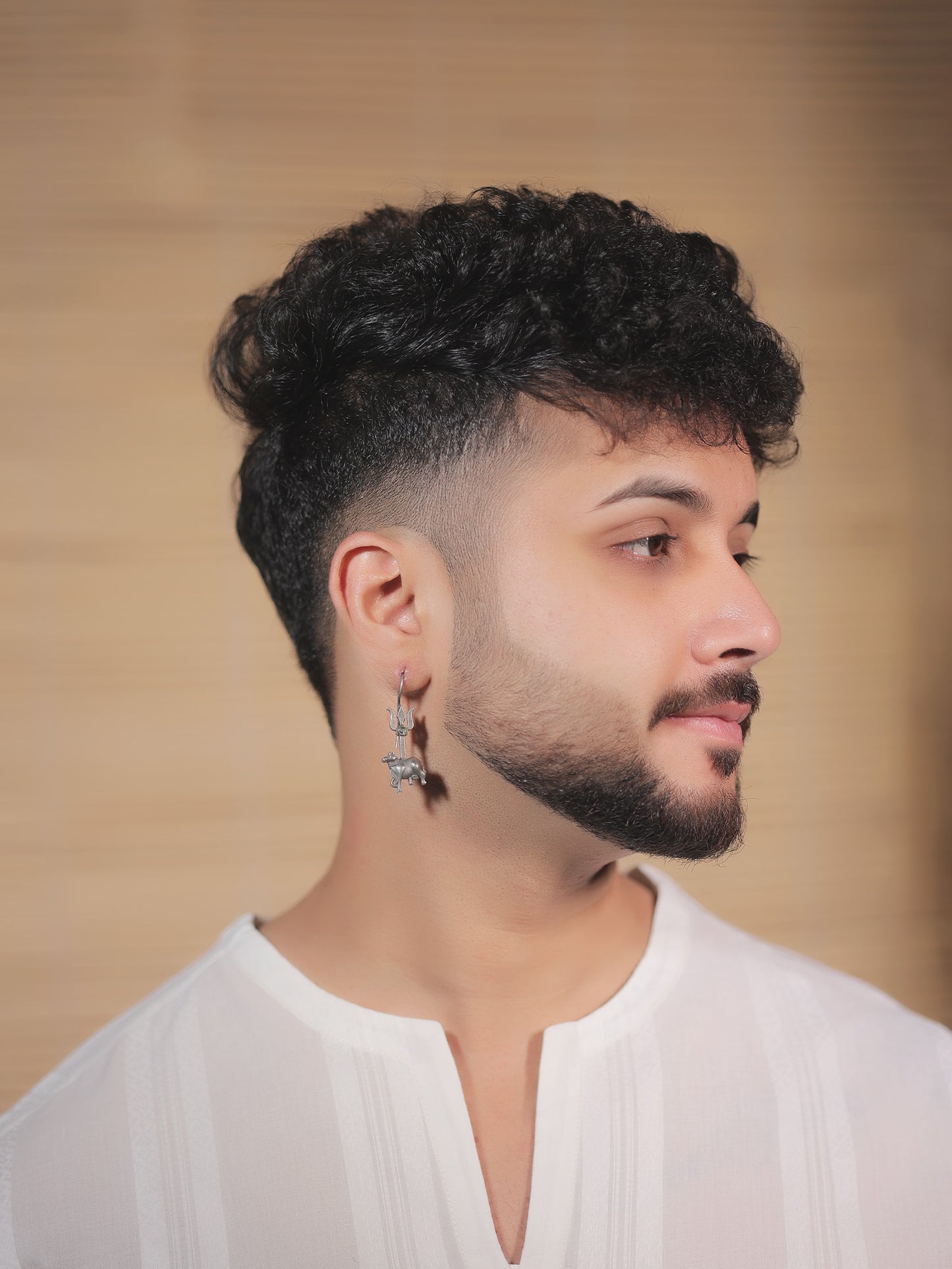 Vihari White Men's Earring