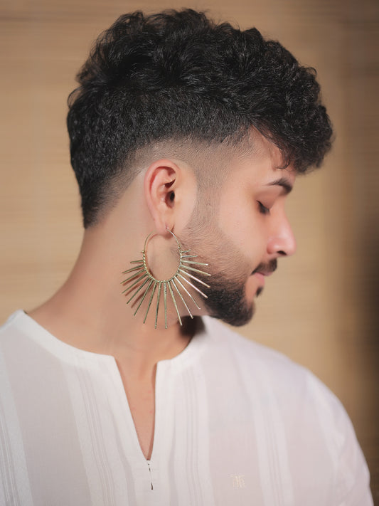 Sahar Golden Men's Earrings