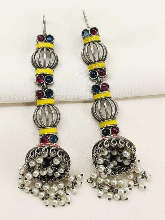 Nehal Multi Colour Oxidized Jhumki