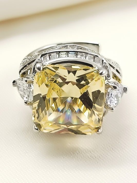 Raima Yellow American Diamond Finger Ring