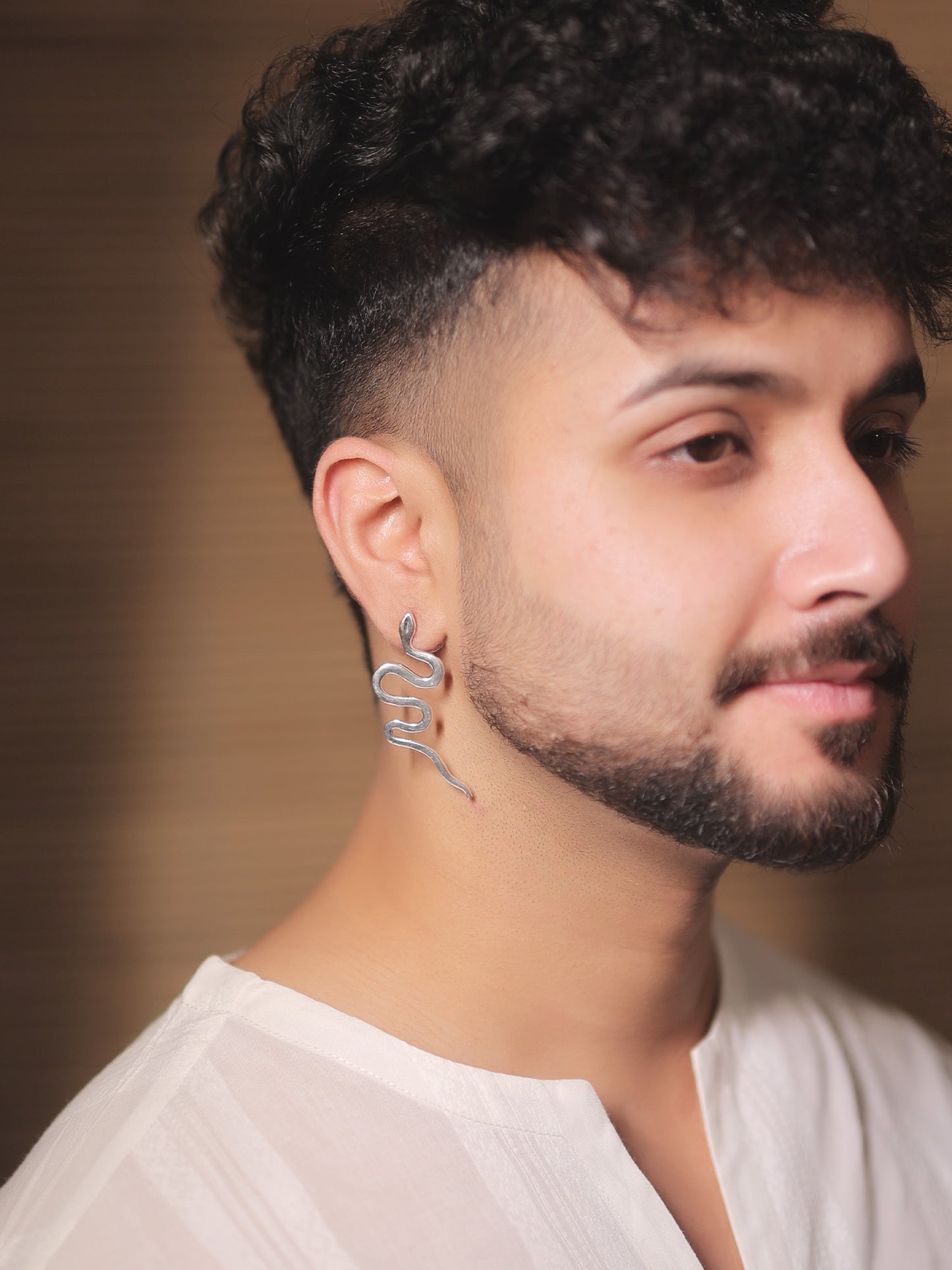 Zilpah Silver Men's Earrings