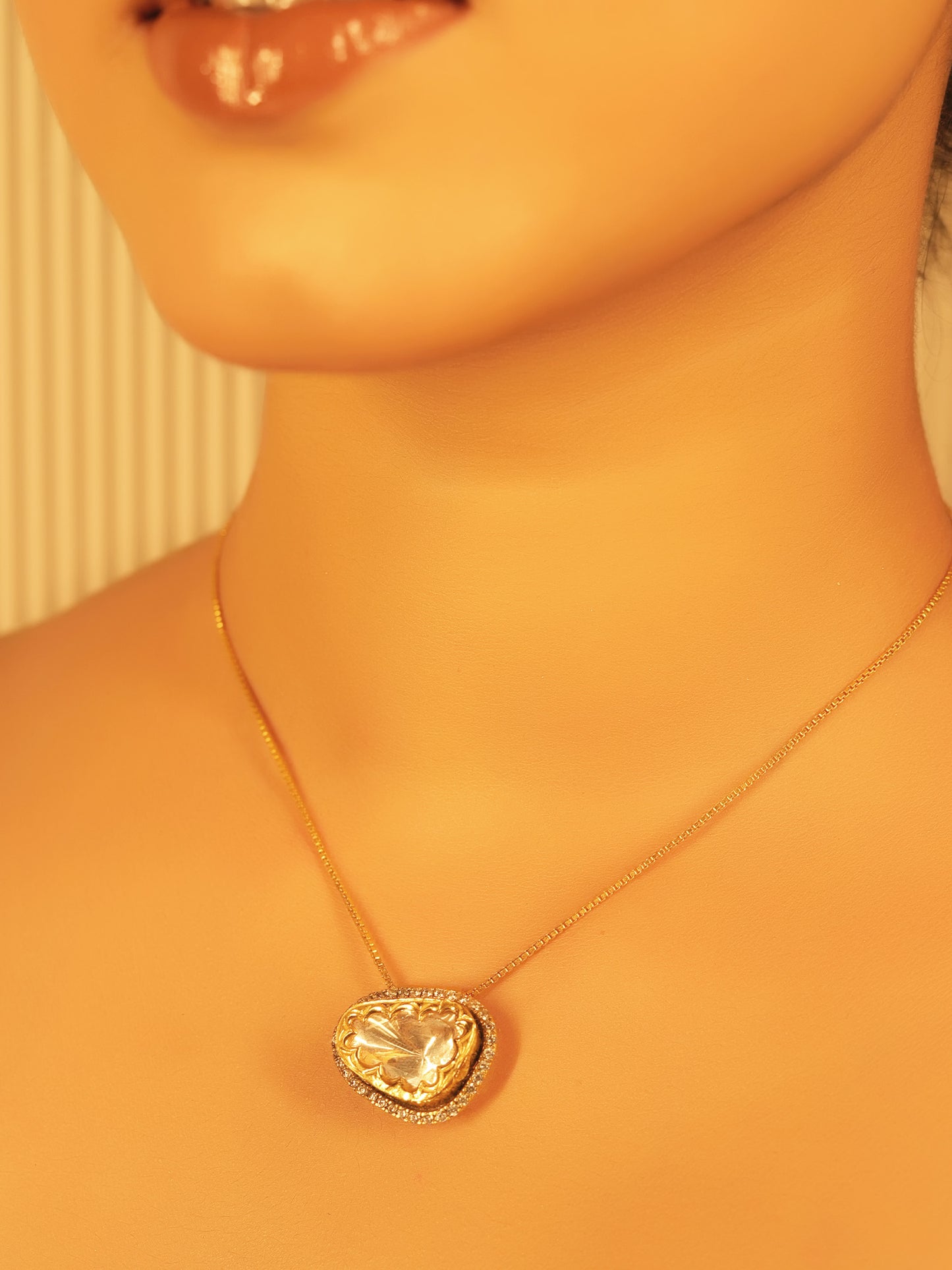 Delja 92.5 Silver Moissonite Pendant Set