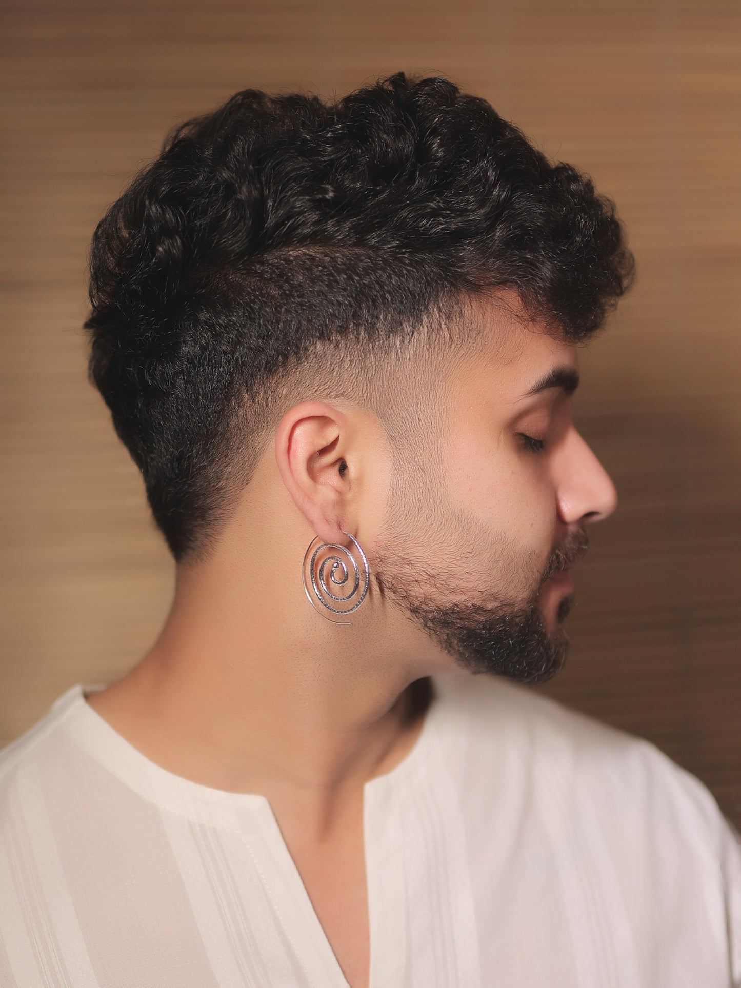 Aindrila Silver Men's Earrings
