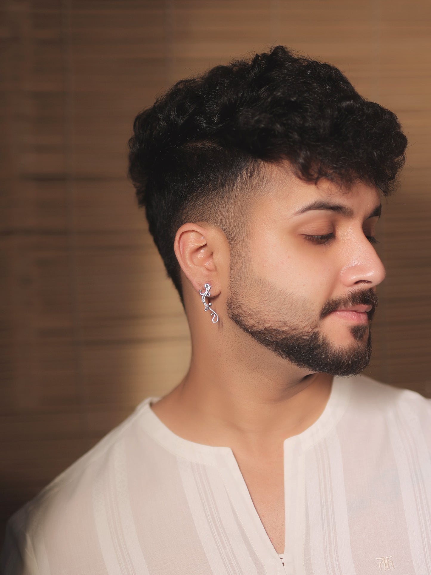 Navkansh Silver Men's Earrings