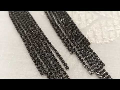 Meenakshi Black Long Western Earrings – AG'S - Main Image