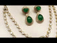 Aalia Green Double Layer Kundan Polki Necklace Set