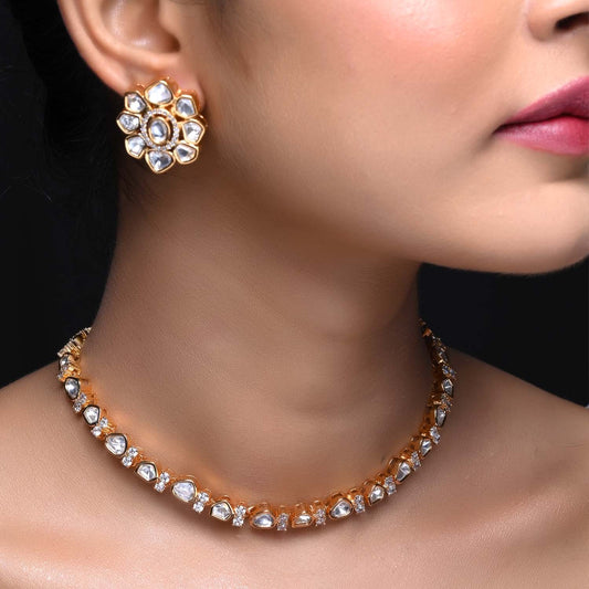 Nargis Diamond Gold Plated Kundan Set