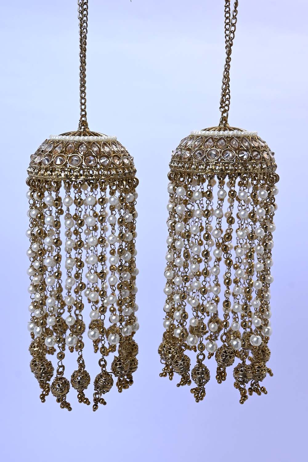 Aparna Copper Polki Gold Plated Pearl Hanging Kalire