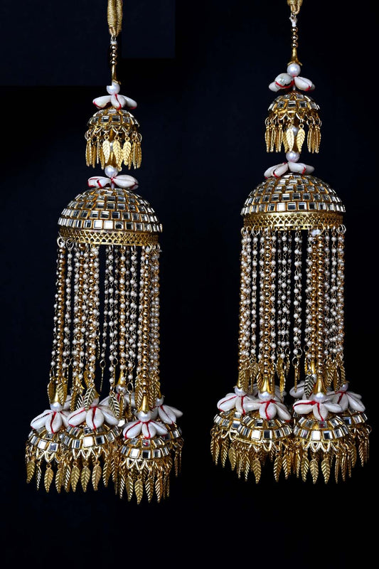 Aradhna Pearl Hanging Kalire With Kodi And Carved Leaves