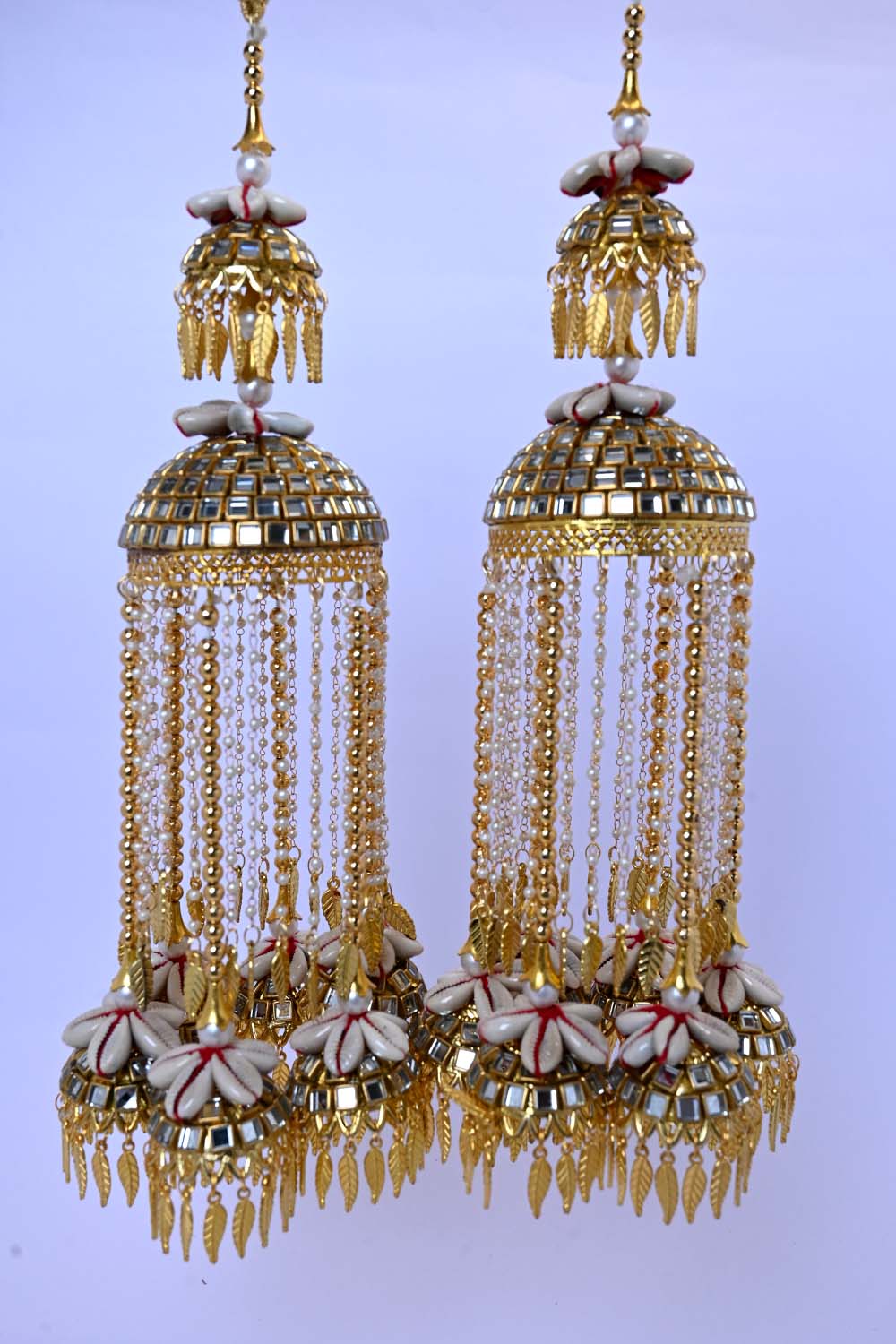 Aradhna Pearl Hanging Kalire With Kodi And Carved Leaves