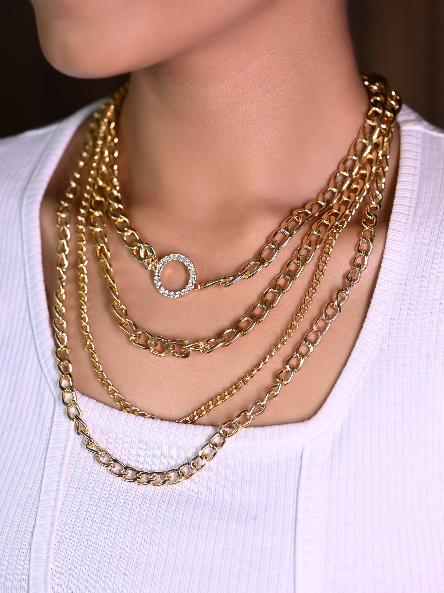 Alice Heavy gold plated multiple layered Western chain
