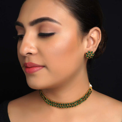 Sukkhi Gold Plated Green Pearl Necklace Set for Women - Sukkhi.com