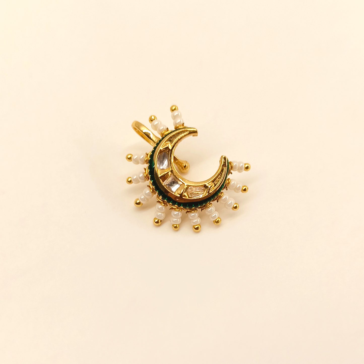 Swaran Small Kundan Nath With Pearl