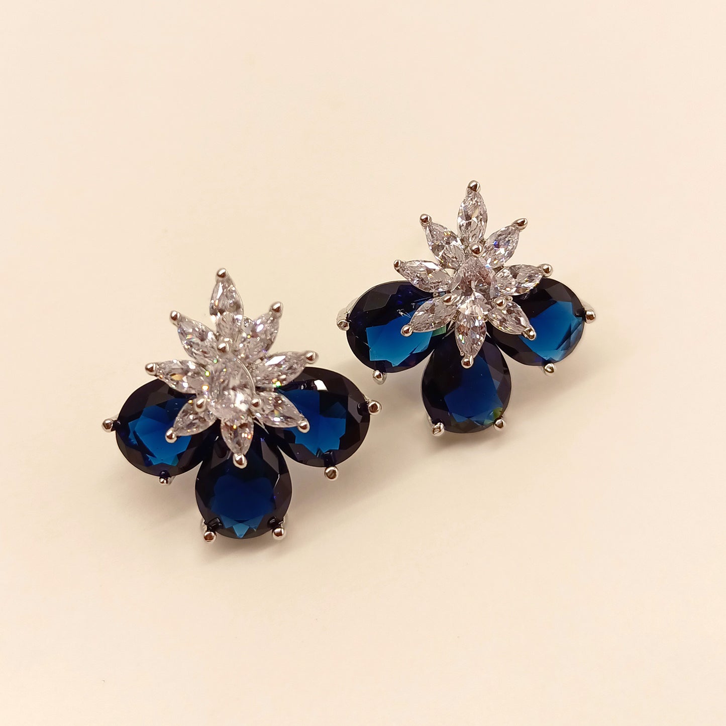 Renuka American Diamond Blue Sapphire Tops