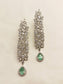 Ghazal Long Silver American Diamond Earrings
