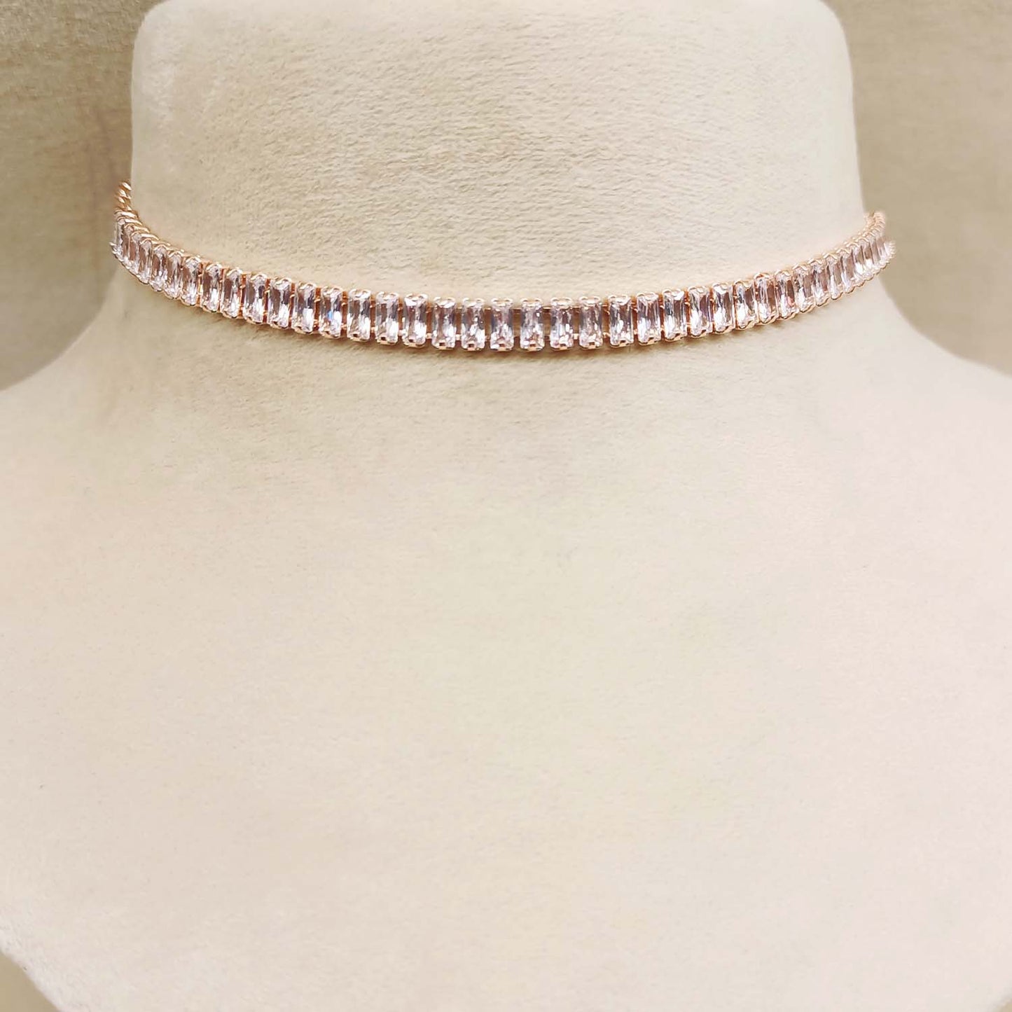 Reyhana Rose Plated American Diamond Necklace Set