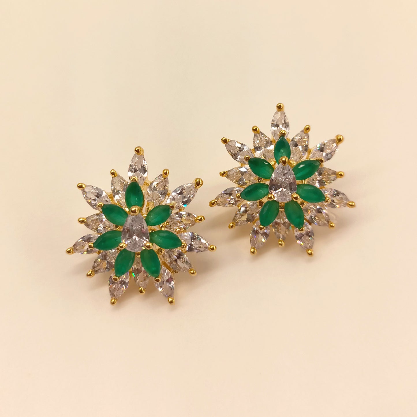 Ruchita American Diamond Green Emerald Tops