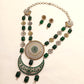 Khursheed Oxidised Necklace Set With Emerald Stone