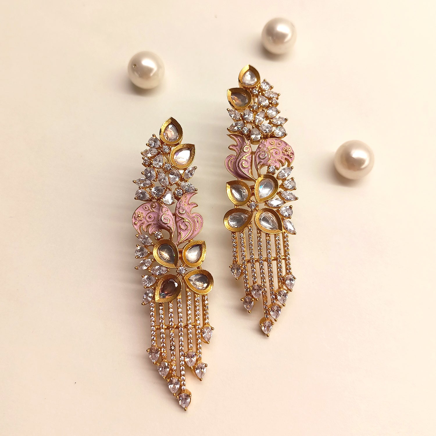 Rose Gold-Plated Drop Earrings – DIVAWALK | Online Shopping for Designer  Jewellery, Clothing, Handbags in India