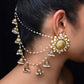 Simmi Off White Gold Plated Ear Chain