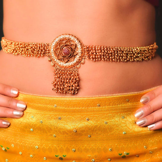 Suhani Beads Work Gold Plated Waist Belt