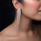 Ariella Long Western Earrings In Rose Gold Polish
