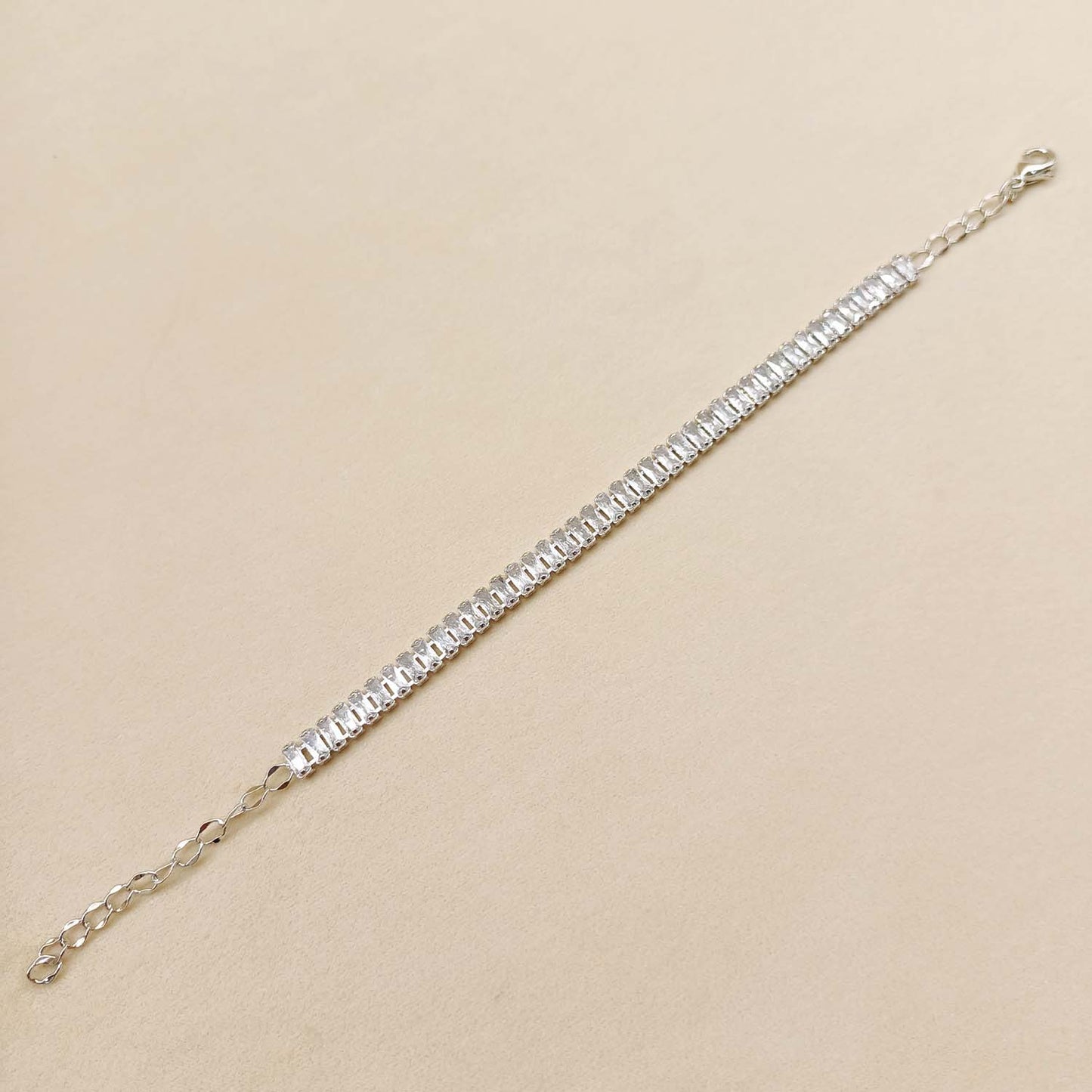 Taruni American Diamonds Silver Plated Flexible Bracelet