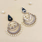 Arti Navy Blue Stone Silver Plated Boutique Earrings