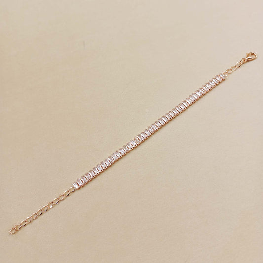 Taru American Diamonds Rose Plated Flexible Bracelet