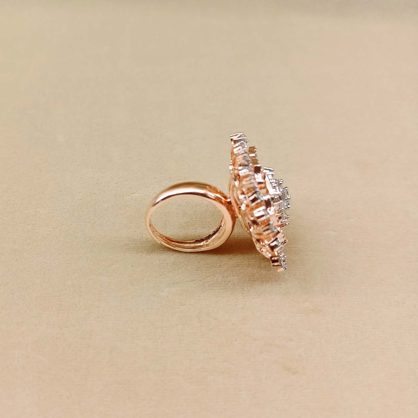 Bhanushri Rose Pink American Diamond Ring