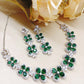 Husna Diamonds Green Emerald Necklace Set