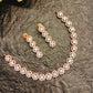 Jasmin Diamond Neck Line Rose Plated Necklace Set