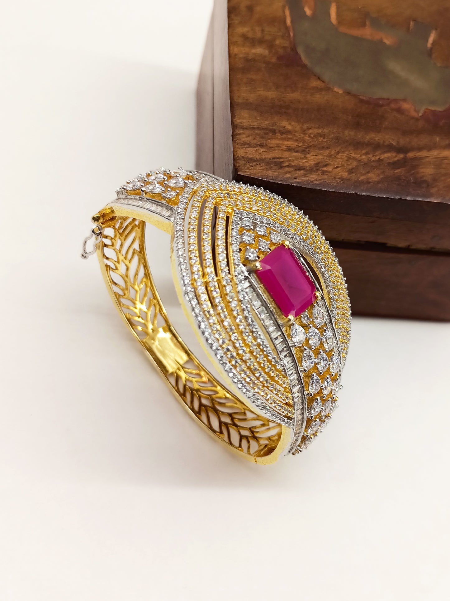 Saanvi American Diamond Ruby Bracelet
