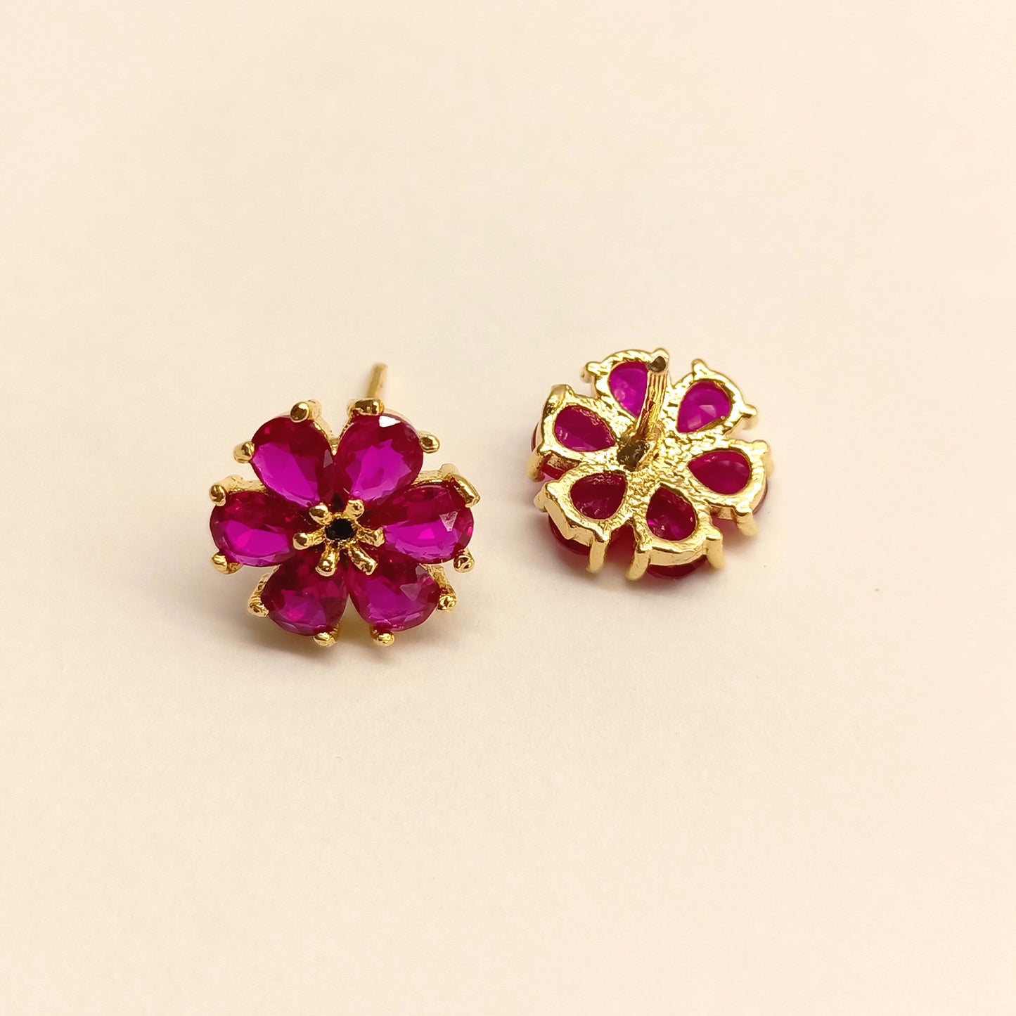 Suchita Rose Pink Stoned Gold Plated Tops