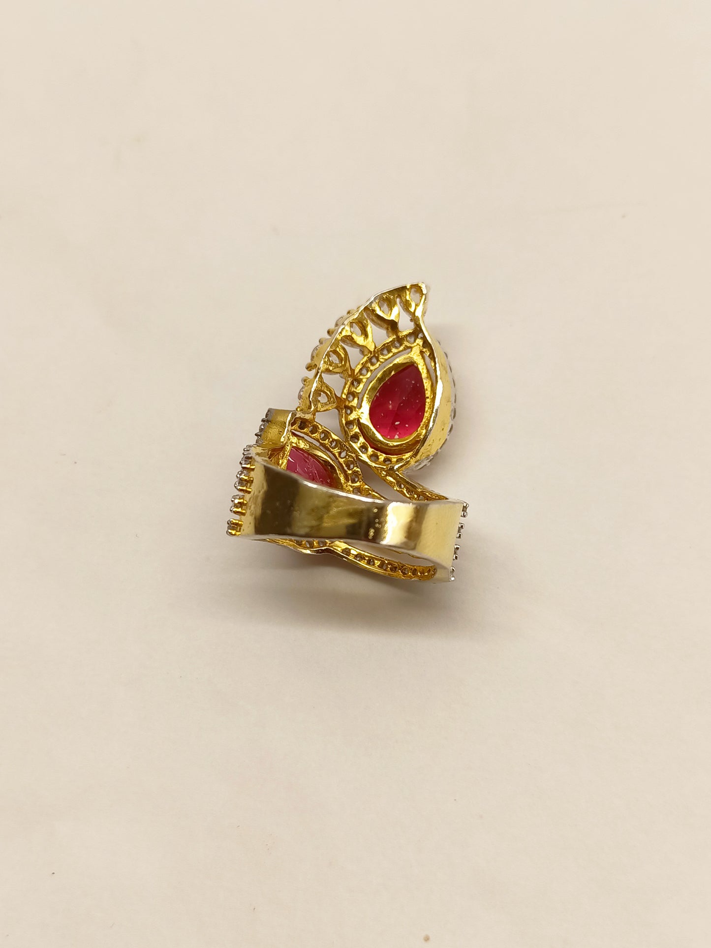 Narayani Ruby American Diamond Finger Ring